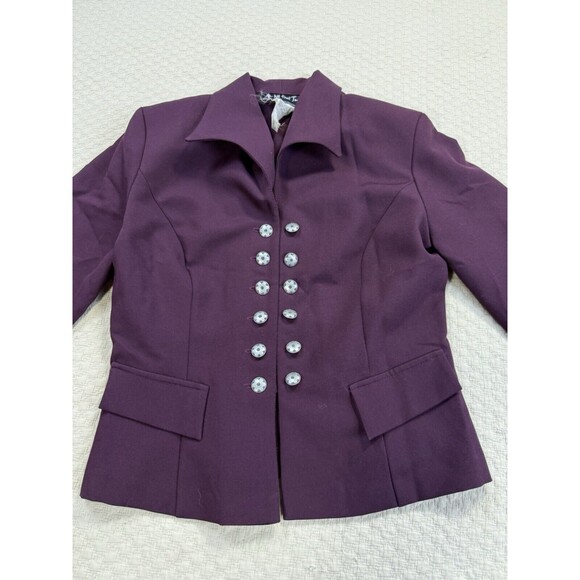 All That Jazz Double Breasted Jacket Dancer Punk Vintage 90's | Plum | Size 7/8 - Picture 3 of 13